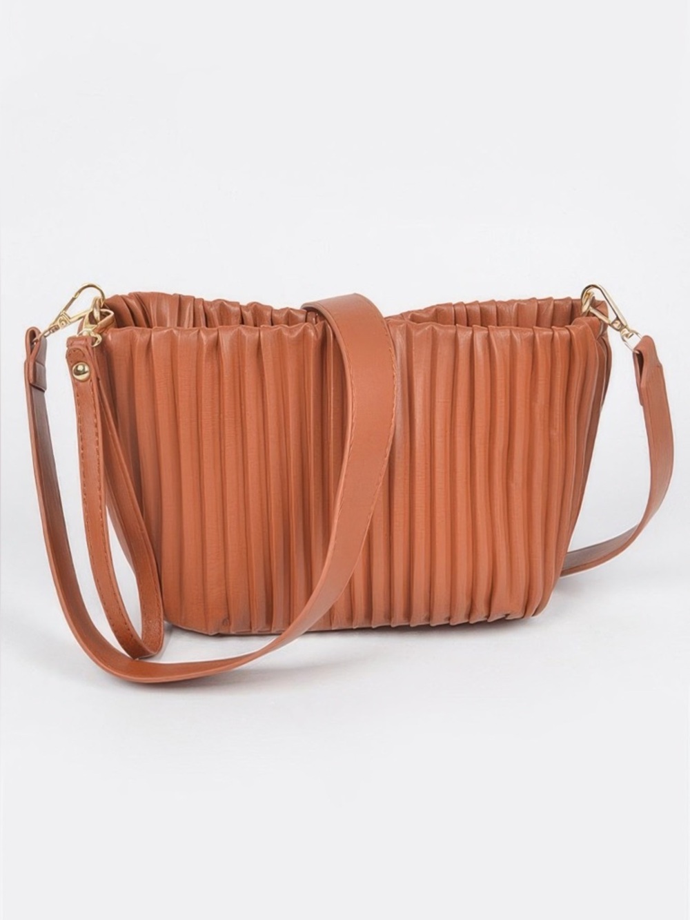 Faux Leather Pleated Bag